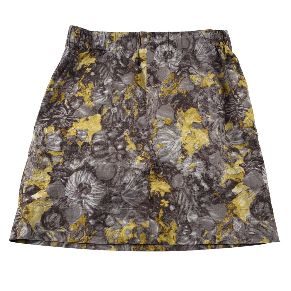 Talbots 10P Gray & Yellow Floral‎ Print Skirt Pull on Elastic Waist above knee - Picture 5 of 5